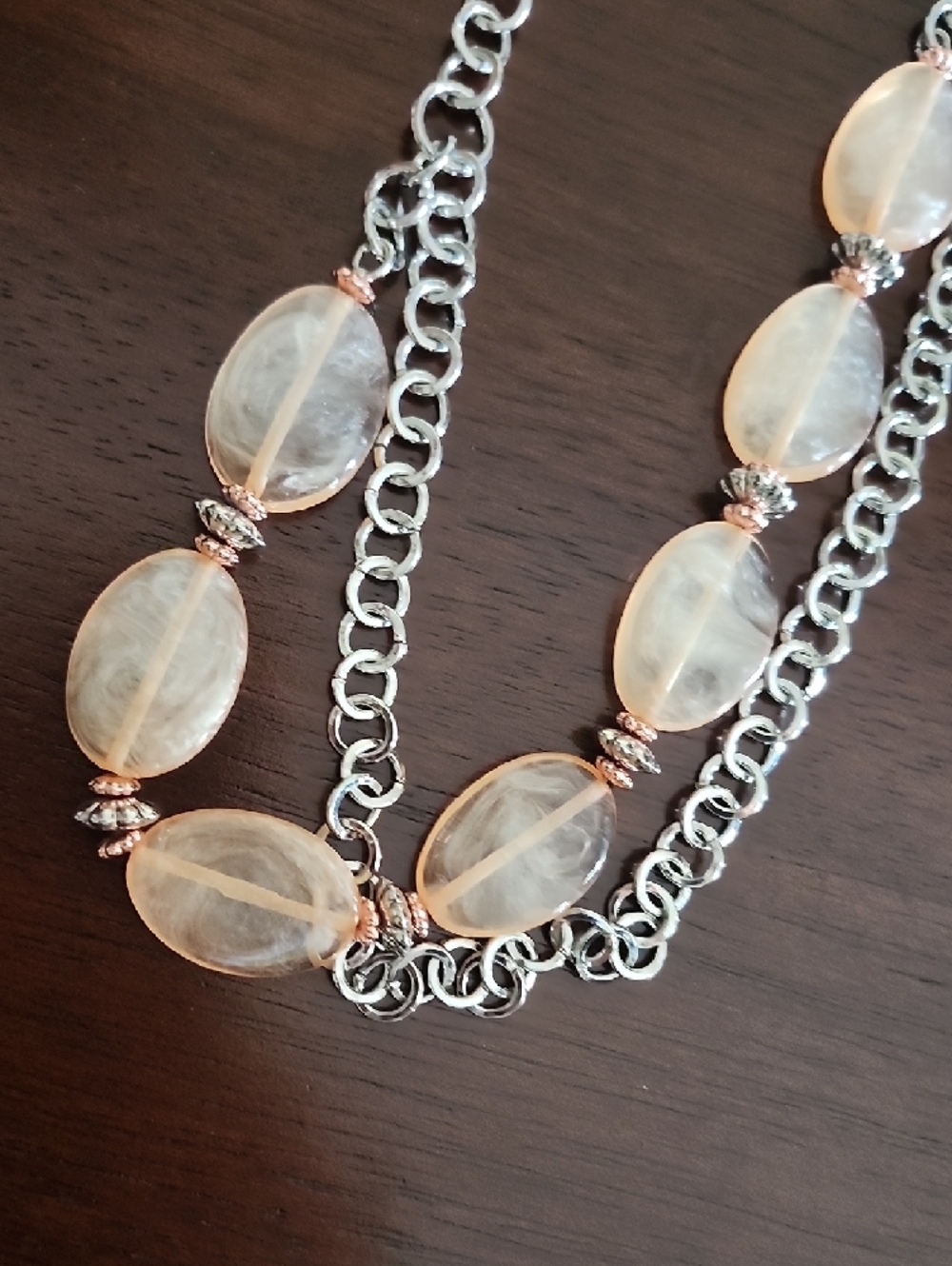 Lane Bryant Silver Tone Chain Necklace with Beads
